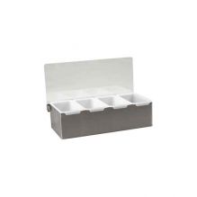 Condiment Dispenser Stainless Steel 4 Compartment