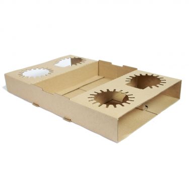 4 Cup Carry Tray Cardboard - Image 1