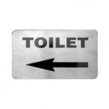 Stainless Steel Toilet Left Arrow Wall Sign