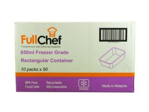 Full Chef 650ml Freezer Grade Rectangular Container
