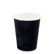 Capri Paper Coffee Cup Cool Wave Black 12oz 