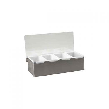 Condiment Dispenser Stainless Steel 4 Compartment - Image 1