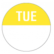 Permanent Preparation Round Day Label Tuesday 24mm